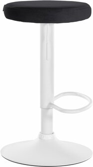 2-delige set barkrukken Pento fluweel wit, Zwart