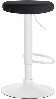 2-delige set barkrukken Pento fluweel wit, Zwart