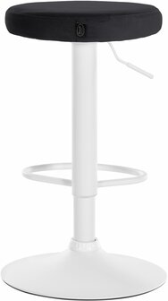 2-delige set barkrukken Pento fluweel wit, Zwart