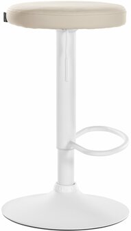 2-delige set barkrukken Pento kunstleer wit, Creme