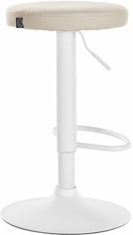 2-delige set barkrukken Pento kunstleer wit, Creme