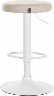 2-delige set barkrukken Pento kunstleer wit, Creme