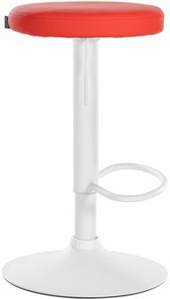 2-delige set barkrukken Pento kunstleer wit, Rood
