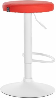 2-delige set barkrukken Pento kunstleer wit, Rood