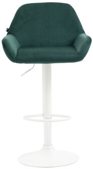 2-delige set barstoelen Brigi fluweel wit, Groen