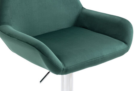 2-delige set barstoelen Brigi fluweel wit, Groen