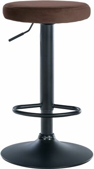 2-delige set barstoelen Pento fluweel zwart, Bruin