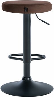 2-delige set barstoelen Pento fluweel zwart, Bruin