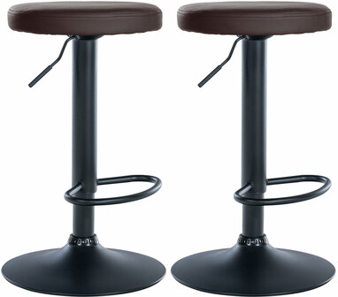 2-delige set barkrukken Pento kunstleer zwart, Bruin
