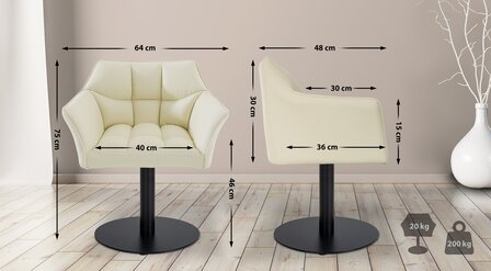Barstoel Bermuda Rood, Creme