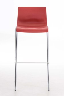 Barstoel Heovor Chroom 4-poot Frame, Rood