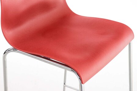 Barstoel Heovor Chroom 4-poot Frame, Rood