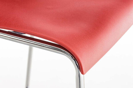 Barstoel Heovor Chroom 4-poot Frame, Rood
