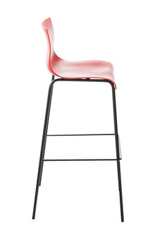 Barstoel Heovor 4-poots frame zwart, Rood
