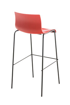 Barstoel Heovor 4-poots frame zwart, Rood