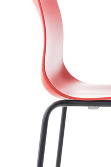 Barstoel Heovor 4-poots frame zwart, Rood