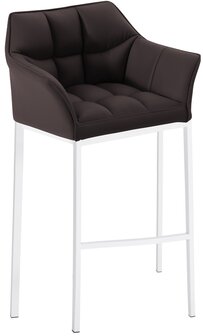 Barstoel Domasa met 4-poots frame wit, Bruin