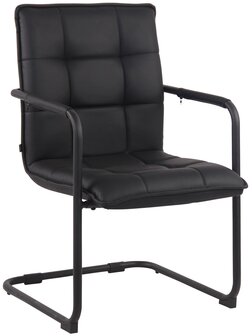 2-delige set bezoekersstoelen Gindei kunstleer zwart, Zwart