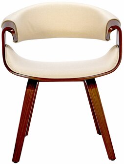 2-delige set eetkamerstoel Feloy stof, Creme