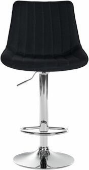 2-delige set barkruk Tino Stof chroom, Zwart