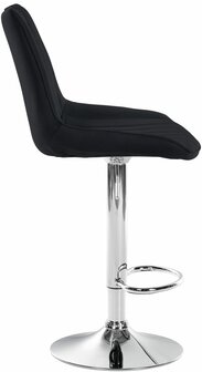 2-delige set barkruk Tino Stof chroom, Zwart