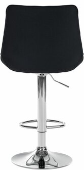 2-delige set barkruk Tino Stof chroom, Zwart