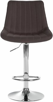 2-delige set barkruk Tino Stof chroom, Taupe