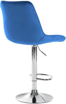 2-delige set barstoelen Tino fluweel chroom, Blauw