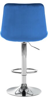 2-delige set barstoelen Tino fluweel chroom, Blauw