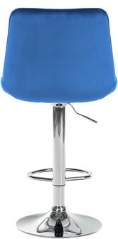 2-delige set barstoelen Tino fluweel chroom, Blauw