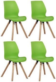 4-delige set stoel Lanu kunststof, Groen