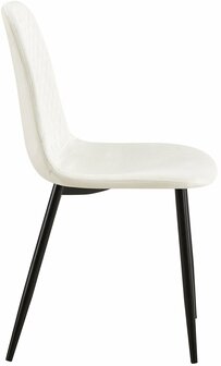 4-delige set stoelen Gevirny fluweel, Creme