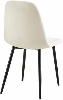 4-delige set stoelen Gevirny fluweel, Creme