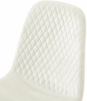 4-delige set stoelen Gevirny fluweel, Creme