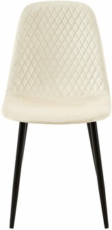 4-delige set stoelen Gevirny fluweel, Creme