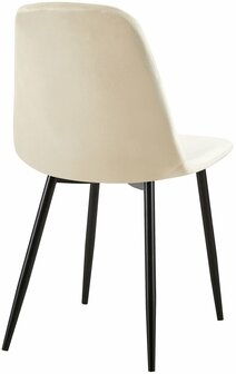 4-delige set stoelen Gevirny fluweel, Creme