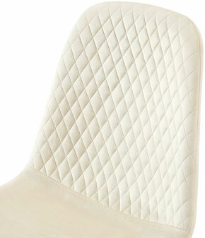 4-delige set stoelen Gevirny fluweel, Creme