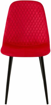 4-delige set stoelen Gevirny Fluweel, Rood