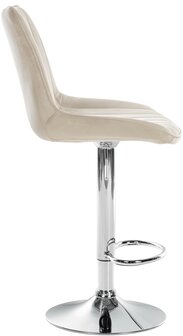 2-delige set barstoelen Tino fluweel chroom, Creme