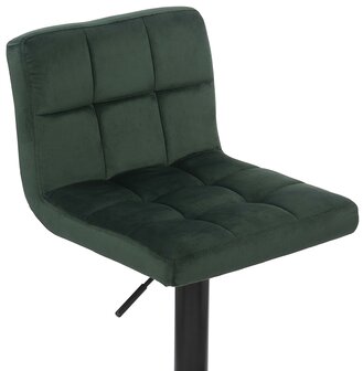 4-delige set barstoelen Fine fluweel, Groen