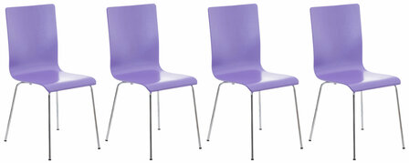 4-delige set bezoekersstoel Pipi, Paars