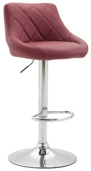 Barstoel Lozia Kunstleer chroom, Rood