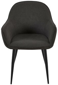 2-delige set eetkamerstoelen Beiso Stof, Zwart