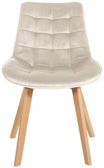 2-delige set stoelen Briik Fluweel, Creme