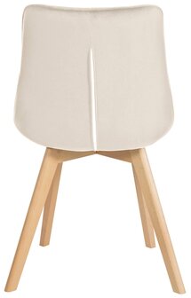 2-delige set stoelen Briik Fluweel, Creme