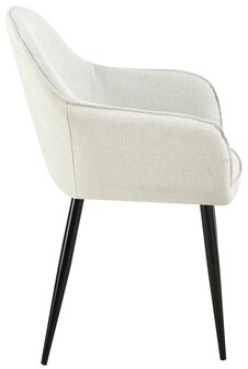 2-delige set eetkamerstoelen Beiso Stof, Creme