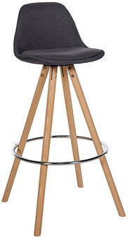 Barstoel Cirbon Stof Rond naturel, Grijs