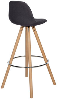 Barstoel Cirbon Stof Rond naturel, Grijs