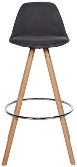 Barstoel Cirbon Stof Rond naturel, Grijs