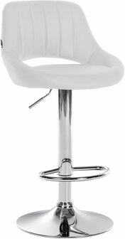 Barstoel Melit Kunstleer chroom, Wit
